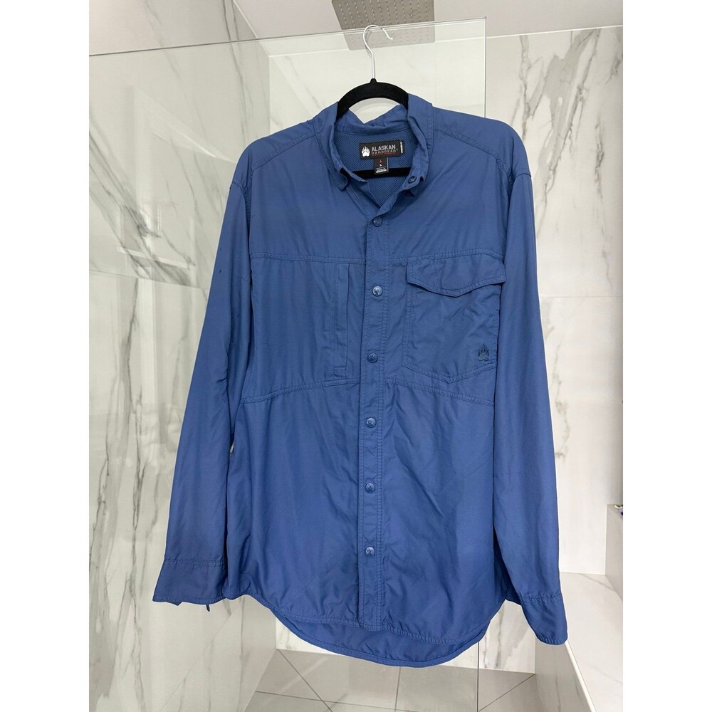 Duluth Alaskan Hardgear Tongass Shirt Lightweight Windbreaker Large Blue